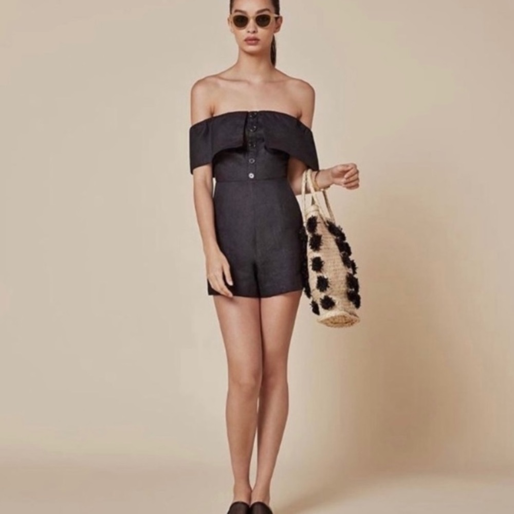 Reformation Black Frankie Jumpsuit Romper